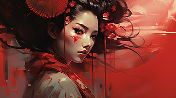 Geisha, geisha, AI Art HD wallpaper