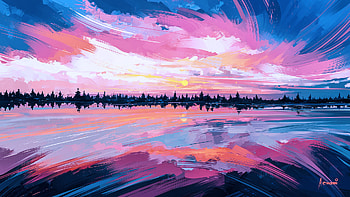 Lake River Reflection Clouds, lake, river, reflection, clouds, artist, artwork, digital-art, artstation HD wallpaper