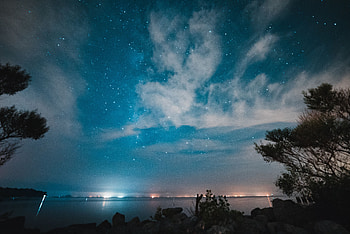 Nature, Rivers, Sky, Night, Starry Sky HD wallpaper