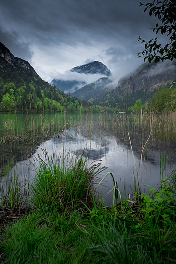 Landscape, Nature, Mountains, Clouds, Lake, Forest HD phone wallpaper