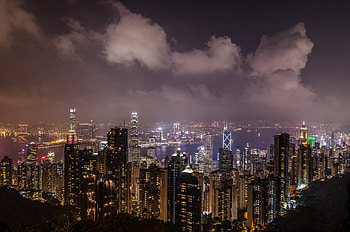 Cities, Night City, City Lights, Skyscrapers, Megalopolis, Megapolis, Hong Kong, Hong Kong S.a.r HD wallpaper