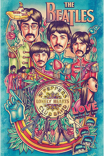 BEATLES Sgt Peppers Poster Rock Band Art, Sgt. Pepper's Lonely Hearts Club Band HD phone wallpaper