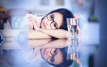 Cute, Asian Girl, Head, Tabl HD wallpaper