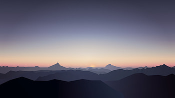 Horizon, mountains, sunrise, sky HD wallpaper