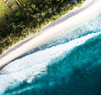 Exotic view, beach aerial, view HD wallpaper