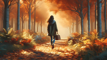 Woman in autumn forest, Autumn, woman, forest HD wallpaper