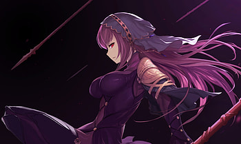 Warrior, artwork, scathach, Fate/Grand Order, anime girl HD wallpaper