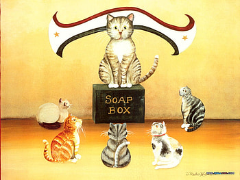 Teaching painting, sweet, animal, kitten, painting, art, cat, feline HD wallpaper