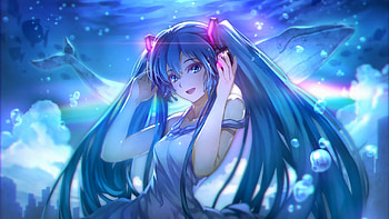 Hatsune Miku, beautiful, anime girl, smile HD wallpaper