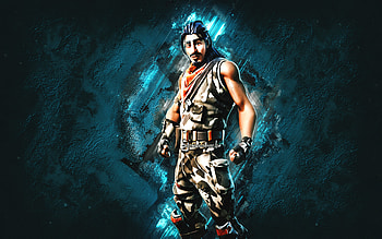 Fortnite Hawk Classic Skin, Fortnite, main characters, blue stone background, Hawk Classic, Fortnite skins, Hawk Classic Skin, Hawk Classic Fortnite, Fortnite characters HD wallpaper