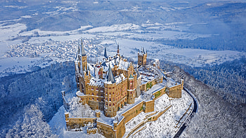 Hohenzollern Castle in Winter Snow – Stunning Germany Landscape, snow, winter, Germany, man made, Hohenzollern Castle HD wallpaper