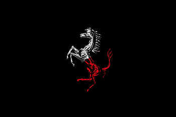 Horse, Ferrari, logo, minimal HD wallpaper