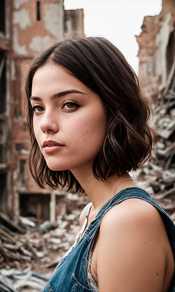 Beautiful Girl, AI Art, portrait, city HD phone wallpaper