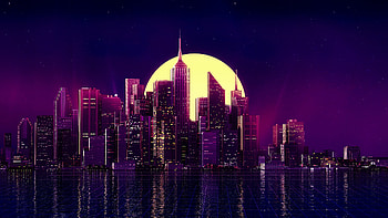 Neon Skyline, Neon city, U HD wallpaper