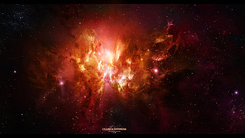 Oculus Superum, space, nebula, stars, red HD wallpaper