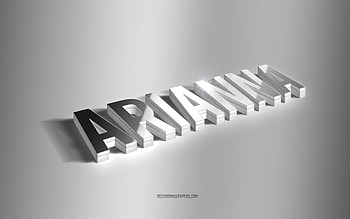 Arianna, silver 3d art, gray background, with names, Arianna name, Arianna greeting card, 3d art, with Arianna name HD wallpaper