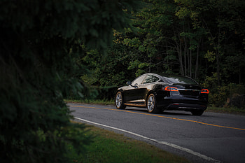 Auto, Cars, Road, Side View, Tesla HD wallpaper