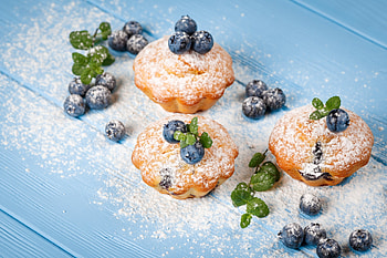Pastry, food, dessert, blueberry HD wallpaper