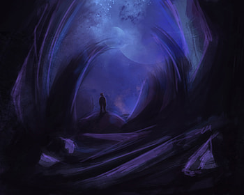 Art, Silhouette, Loneliness, Cave, Lonely, Alone HD wallpaper
