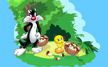 Tweety and Sylvester cartoon, Coloring , Mobile and tablet HD wallpaper