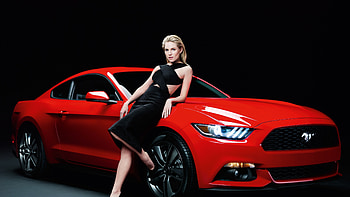 Ford Mustang 2015, Girls and Muscle Cars HD wallpaper