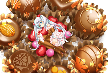 Hatsune Miku, awesome, artistic, nice, 3d, flower, hatsune, real, aqua eyes, white, sweets, art, chocolate, twintail, girl, singer, aqua, candy, purple, anime girl, anime, pretty, drawing, virtual, realistic, blue, song, cute, vocaloid, digital art, dress, beauty, miku, music, brown, painting, vocaloids, , hearts, program, beautiful, diva, pink, white dress, aqua hair, red, love, cool, idol HD wallpaper