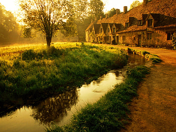 magic light, farm, magic, country, house HD wallpaper