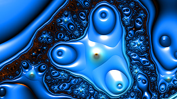 Trippy Psychedelic Fractal, trippy, psychedelic, aesthetic, blue, Abstract, fractal, abstract blue HD wallpaper