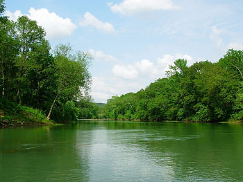 Smooth River, trees, river, sky, water HD wallpaper