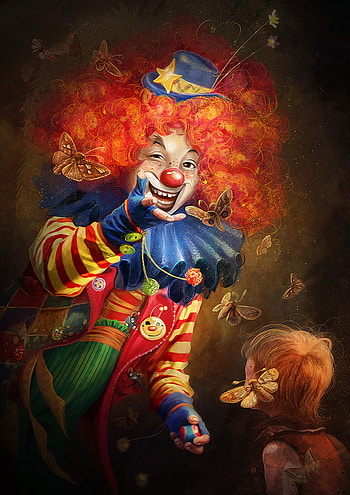 Art, Smile, Emotions, Makeup, Clown, Circus HD phone wallpaper