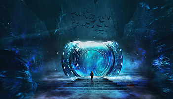 Portal Cave , cave, artist, artwork, digital-art, deviantart HD wallpaper