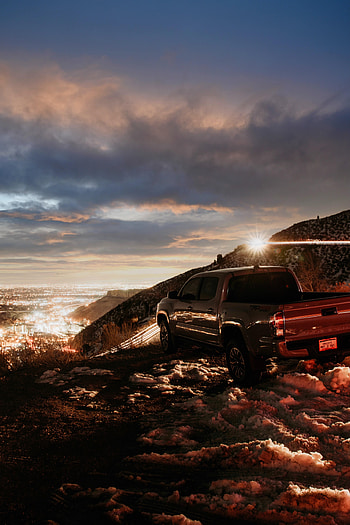 Night, Toyota, Cars, Road, Car, Grey, Pickup, Toyota Tacoma HD phone wallpaper