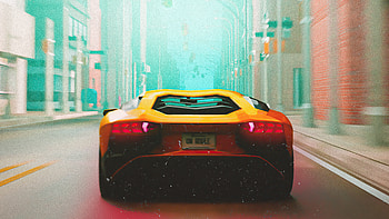 Lamborghini In Montreal Minimal , lamborghini, cars, minimalism, minimalist, artist, artwork, digital-art, behance HD wallpaper