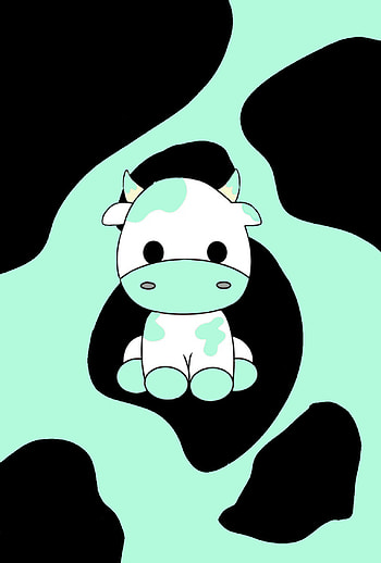 Seafoam Cow Print, cute HD phone wallpaper