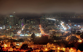 Cities, Night, Usa, Building, Fog, Construction, United States, California, San Francisco HD wallpaper