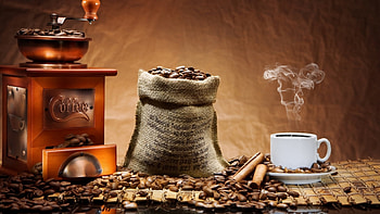 Coffee beans grinder , Perfect grind, Fresh aroma, Coffee brewing ritual HD wallpaper