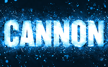 Happy Birtay Cannon, , blue neon lights, Cannon name, creative, Cannon Happy Birtay, Cannon Birtay, popular american male names, with Cannon name, Cannon HD wallpaper