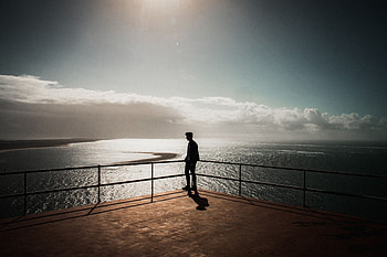 Nature, Sunset, Sea, Silhouette, Loneliness, Portugal, Setubal HD wallpaper