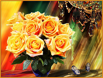 Bright Yellow Roses for Cinzia (the-panther), still life, flowers, roses, yellow HD wallpaper