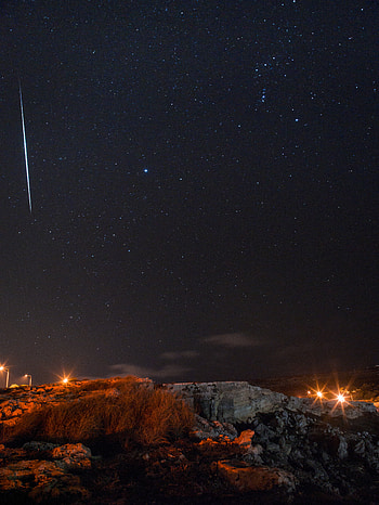 Landscape, Night, Dark, Starry Sky, Rocky HD phone wallpaper