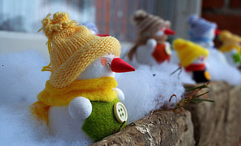 Holidays, New Year, Snowman, Christmas, Holiday, Balcony, Cotton Wool, Wadding HD wallpaper