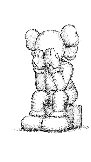 Kaws, Sketch, Illustration HD phone wallpaper