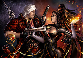 Dante versus Bayonetta, game, video HD wallpaper
