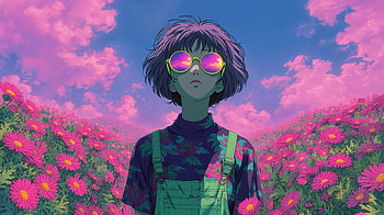 Vibrant Anime Girl in a Flower Field - Ultra, Anime, anime girl, aesthetic anime, girl, flower HD wallpaper