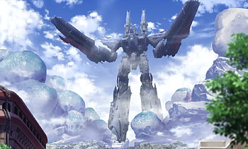 Marcross Fortress, Mecha, Battleship, Macross Delta, Macross Fortress, Anime, Clouds HD wallpaper