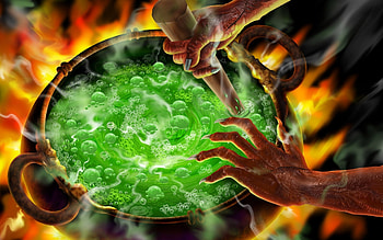 :D, fantasy, green, luminos, hand, pot, witch, spell, frumusete, cazan, halloween HD wallpaper