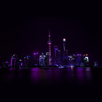 China, Night city, Blue , Nature HD phone wallpaper