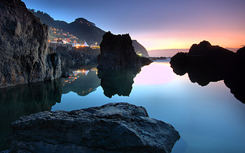 relax, sky, calm, lake, reflections HD wallpaper