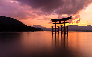 Nature, Sunset, Sky, Sea, China, Gate, Goal HD wallpaper