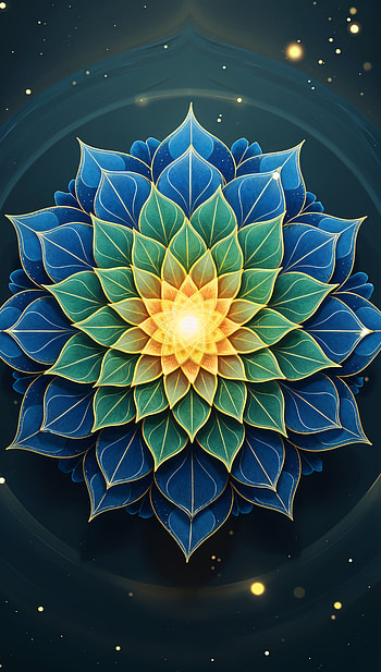 Celestial Lotus Harmony, mandala, lotus, spiritual, meditation HD phone wallpaper